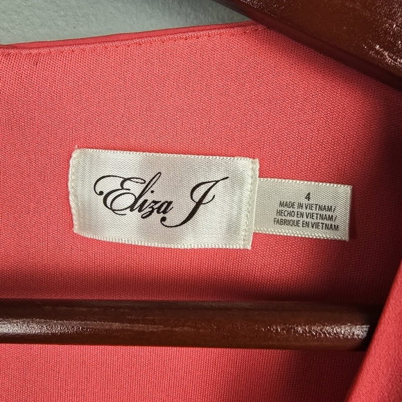 ELIZA J Sleeve Sash Belt Dress Pink Womens‎ Size 4 Cocktail Special Occasion - Picture 6 of 14